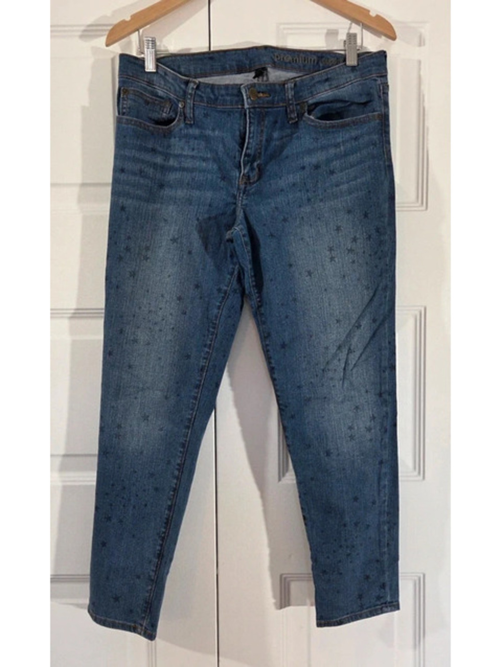 Gap Women's Premium Super Skinny Ankle Star Print Stretch Jeans Size 12 #1535